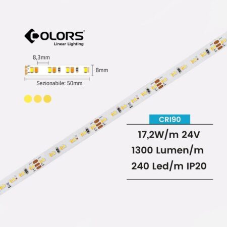 STRIP LED STRISCIA LED PERFORMANTE D6240WW IP20 RGB CRI90 COLORS