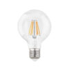 LAMPADINA LED LUCE CALDA 8W FILAMENTO IN VETRO TRASPARENTE 3000k T6