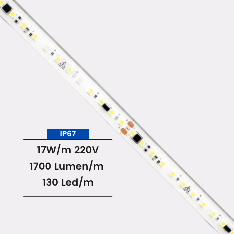Striscia LED 220V Personalizzabile IP67 17W/M 1700 Lumen/m